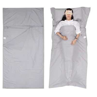 China Beer Barrel Gray Soft and Breathable Sleeping Bag Liner Travel Sheet for sale