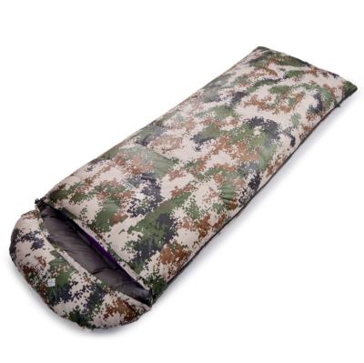 China Envelope Style Comfy Camouflage Duck Down Camping Military Camo White Sleeping Bag for sale