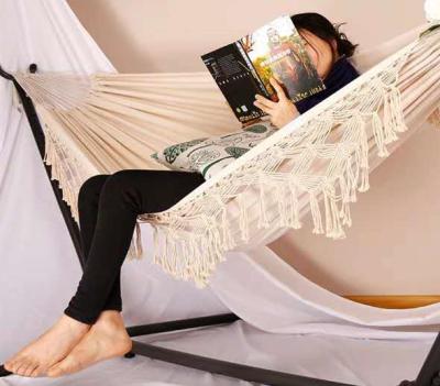 China High Quality White Cotton Outdoor And Outdoor Furniture Indoor Hammock For Double for sale