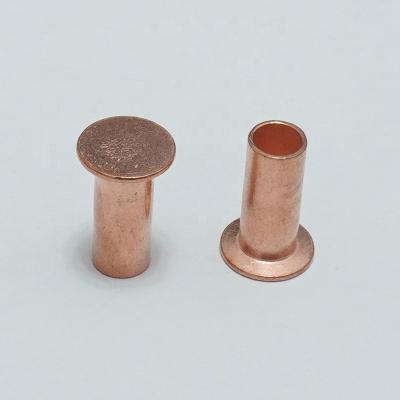 China New arrivals 6mm natural brass half hollow semi tubular rivet for sale