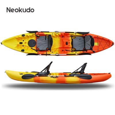 China Stable Performance 3.85m Aluminum Seat Tandem UV Resistant Fishing Kayak / Canoe With Paddle for sale