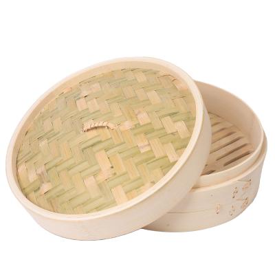 China 10 inch mini dim sum sustainable natural handmade bamboo plant steamer food container bamboo steamer for sale