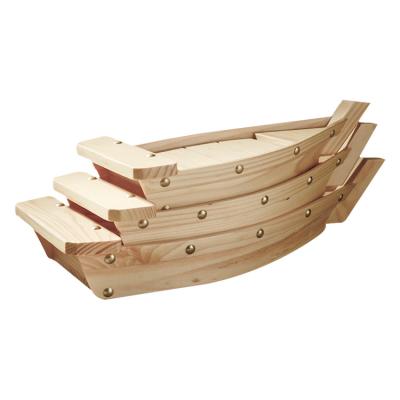 China 2021 viable the best-selling Tray RestaurantWholesale Simple Natural Wooden serving Japanese bamboo display Sushi boat Tray For Sale for sale