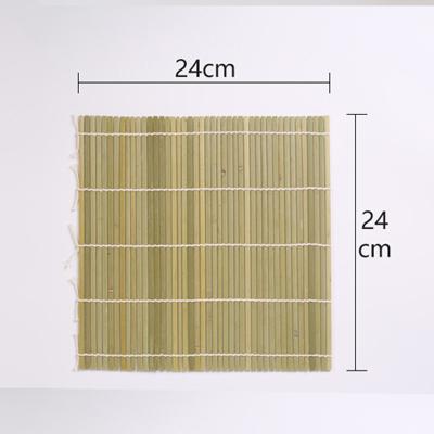 China Cheap and smooth 24*24CM natural bamboo sushi bambooca mat rolling sushi viable use easy cleaning for sale