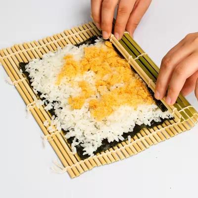 China 24Cm*24Cm Wholesale Natural Bamboo Sushi Mat Stocked Kitchen Seaweed Rice Roll Mold Japanese Sushi Tool for sale