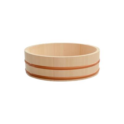 China 2021 Viable New Style Customized Pine Sushi Rice Cooking Assortment Sushi Barrel Wooden Barrel Bibimbap for sale