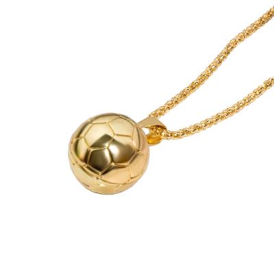 China Lead& Nickel Free Soccer World Cup Silver Necklace Football Gold Stainless Steel Charm Pendant Necklace for sale