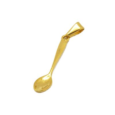 China Vintage Stainless Steel Tiny Spoon 18K Gold Silver Spoon Pendant Charm For Necklace Bracelet Cut Fork Knife Pendant 2022 Hot Sale for sale