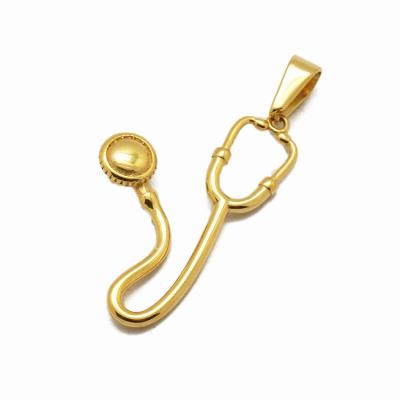 China Lead& Nickelez Gold 316L Stainless Steel Stethoscope Charm Nurse Doctor Doctor Pendant Jewelry For Wholesale Free for sale