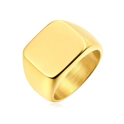 China Vintage 17 Fashion Urban Street Wear Ring Custom Personalized Ring 18K Gold Plated Stainless Steel DIY Brand LOGO Rings For Men Women for sale