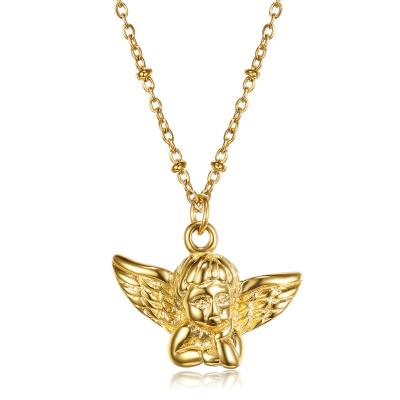 China Hot Selling A01 CLASSIC Glitter Baby Angel Pendant Fashion Stainless Steel For Girl Men Women (Necklace: Pendant, 45cm Chain) for sale