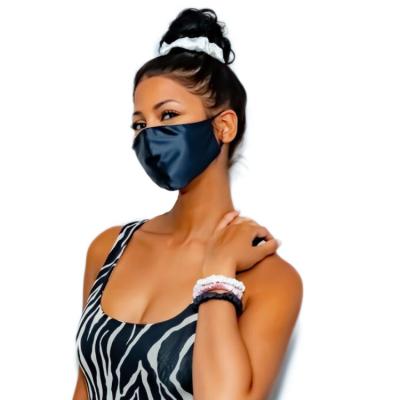 China OEM Christmas Party Mask Anti-Static Polyester 100% Black Ankara Mask With African Wax Prints for sale