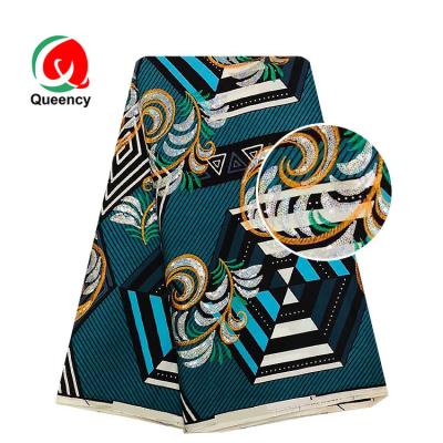 China Anti-Static Queency Dubai Wax Print Fabric Sequin African Wax Print Fabric for sale