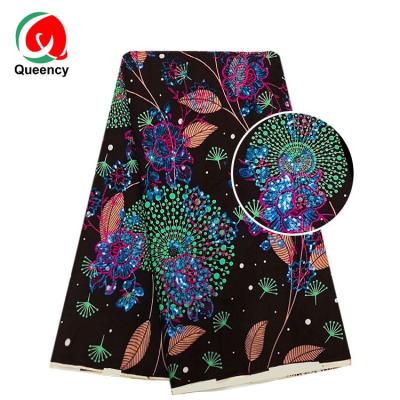 China High Quality Queency Fashion Anti-static African Wax Fabric Wax Fabric With Sequins for sale