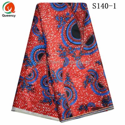 China Queency Polyester Satin Fabric Women African Printing Silk Satin Dress Shrink-Resistant for sale