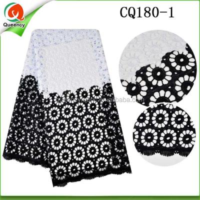 China CQ180 Viable White And Black Queency Rope Lace Fabric For African Dress Aso Ebi Styles for sale