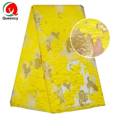 China Viable Queency Brocade-Organza Fabric Africa Jarkard Organza Lace Fabric Embroidery Tulle Lace Fabric for sale