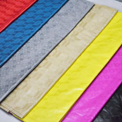 China Polyester Anti-static Silk Brocade Fabric Wholesale Queency Bazin African Fabric Heavy Brocade Fabric for sale