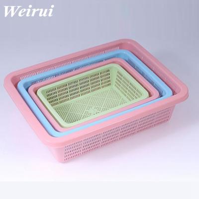 China Receive a Basket Storage Colorful Plastic Rectangular Basket for Kindergarten Children's Toy Fruit and Vegetable Basket Storage Box for sale