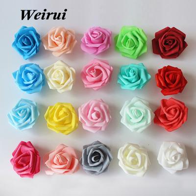 China 6CM Rose Flower Head Artificial Rose Bouquet Multicolor Bouquet Wedding Handmade Wedding Party Home Decoration Scrapbook for sale