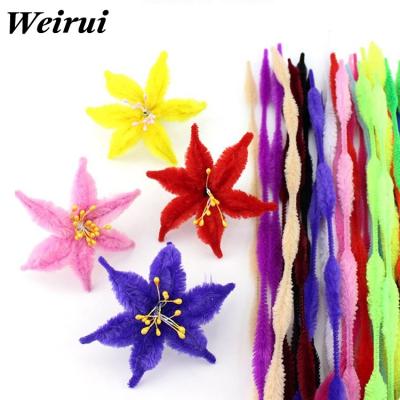 China Wool Wavy Color Twist Bar Puzzle Toys Thick Chenille Rods Kindergarten Children's Game/Handmade Pipe Cleaner Kids DIY Materials for sale