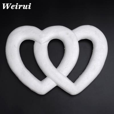 China Festival EPS Foam Heart Double Heart Shaped Styrofoam Mold For Wedding Decoration for sale