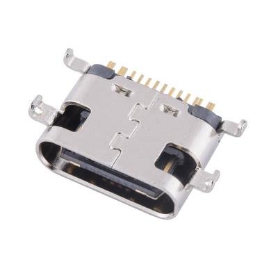 중국 PCB 16-Pin Type-C Downstream USB Connector Fast Charger SMT USB Port Female Connector 0.8mm 판매용