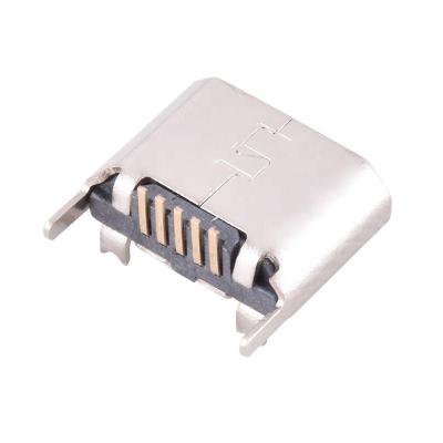 中国 180 Degree SMT 5 Pin Micro USB Female Vertical Connector Mount CQ-MUB-180S515 販売のため