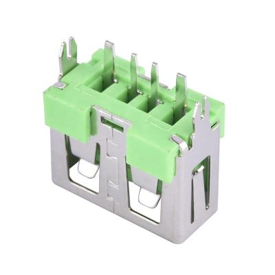 Κίνα 5A Current USB Female Green Type A Straight Dip 180 Degree Plug USB Connector USB20180D5L προς πώληση