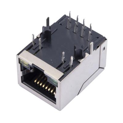 China HR911105A 10/100Base-TX PCB Receptacle Modular Ethernet Jack Tab Down with RJ45 Connector and 100M LED Transformer zu verkaufen