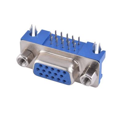 中国 Blue DB Supplier D-SUB HDR 15P 3.08 Female Glue Fork Lock Female To DB15 Female Adapter For PCB D-SUB Connector CQ-D-SUB15308 販売のため