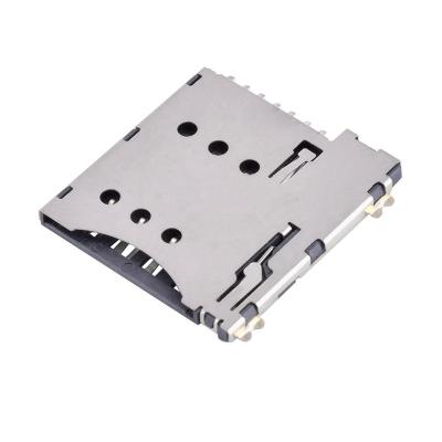 中国 PCB PUSH/PUSH Type H=1.35 6Pin+1 Pin Micro Sim Card Slot Connector 販売のため