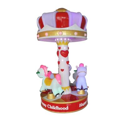 China Coin Operated Kiddie Rides 3 Seats Mini Merry Vanish Round Carousel Amusement Park Entertainment Equipment Coin Operated Game Machine for sale