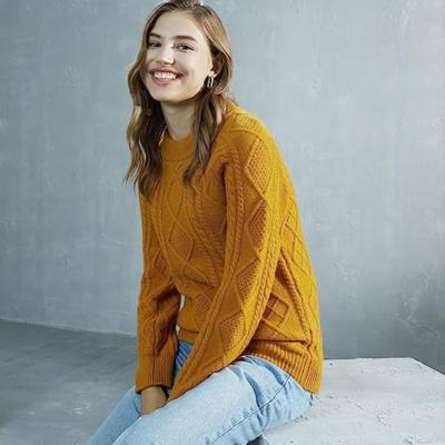 China Anti-wrinkle Manufacturers Merino Ladies Wool Autumn Winter Clothes Knitted Crewneck Pullover Sweater for sale