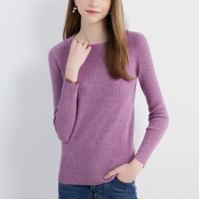 China Anti-wrinkle Spring Merino Wool Sweater Women Crewneck 100% Lightweight Long Sleeve Fashion Knitted Pullover Tops for sale