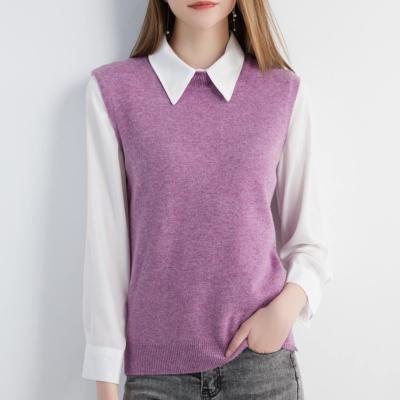 China Wholesale High Quality Anti-Wrinkle Crew Neck Women Sweater Knitted Pullover Ladies Wool Sweater Women for sale