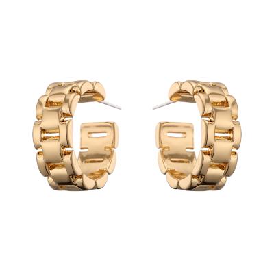 China 2021 New Gold Jewelery Stud Earring Huggie Women's Huggie Earring High Quality Fashion Eco-Friendly Simple CC Earring Aretes for sale