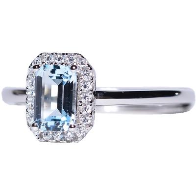 China CLASSIC Customize Zircon Ring Classic Luxury Real Solid Zirconia Gemstone Ring Wedding Platinum Plating Diamond Jewelry for sale