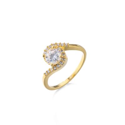 China CLASSIC Gold Plating Knuckle Band Stacking Rings Mid Diamond Ring Gold Plated Diamond Ring Classic For Women for sale