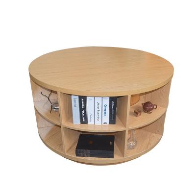 China Modern Wholesale Custom New Design Round 2 Layer Wooden Bookstore Display Stands for sale