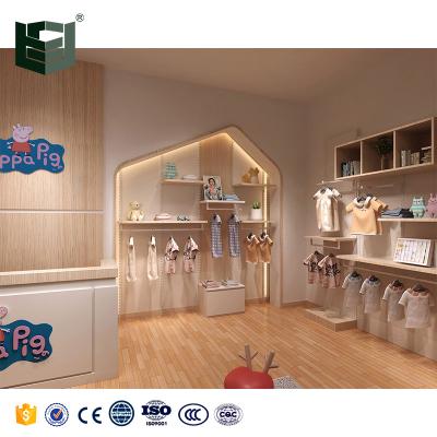 China Flsm Kids Clothing Store Rack Display Rack Wooden Display Rack And Shelf Showroom Fixtures Wooden Props Display Products Customized/OEM/ODM for sale