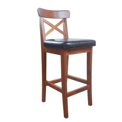 China FLSM Modern Design Unfoldable Low Backed Wooden Chair With Leather Cushion For Kitchen And Bar for sale