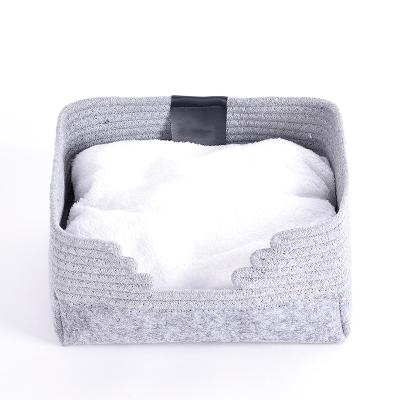 China High Quality Viable Product Square Woven Cat Nest Cat Sleep Pad Pet Cat Bed Comfortable Dog Bed (Grey) for sale