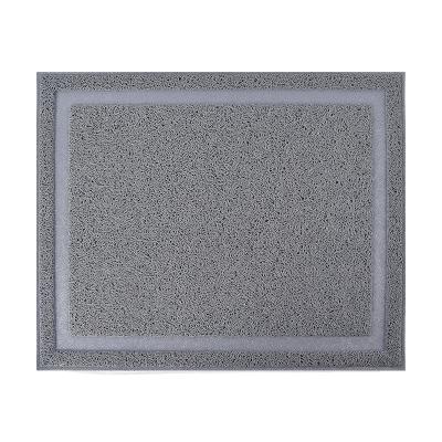 China Sustainable Good Sales Cute Foldable Gray Non-Slip Square PVC Cat Litter Mat for sale