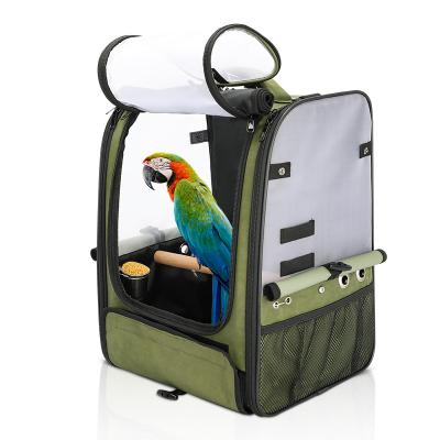 China Outdoor Breathable Nylon Bird Cage Travel Backpack Capsule Pet Cage Bird Nest Parrot Carry Bag for sale