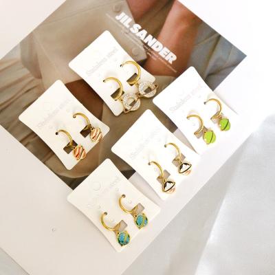 China Fashion all-match Factory 2022 New Product Designer Earrings Fashion Stainless Steel Earrings Creative Cartoon Design Planet Hoop Earrings for sale