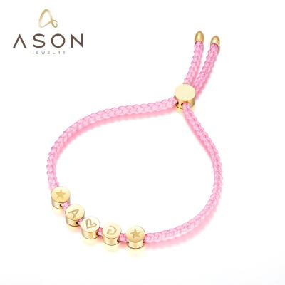 China 2022 Newest Design Environmental Friendly 18K Stainless Steel Gold Plated Rose Rope Braided Adjustable Bracelet For Women for sale