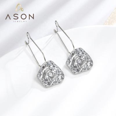 China 2022 Ason Vintage Fashion Women's All-match Fashion Jewelry Eye Charm Circle Hoop Earrings Stainless Steel Hoop Earrings Wholesale for sale