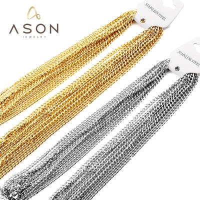 China Wholesale Fashion Match Ason Gold Plated Stainless Steel Links For Jewelry Making Necklace 18K Gold Plated Chain For Women Men for sale