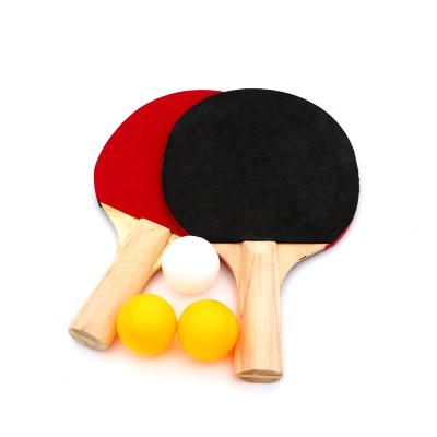 China Eco-Friendly Ping Pong Ping Pong Accessory Set 2 Wooden Bats, 3 Balls For Ping Pong Table Games for sale